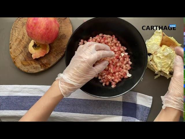 Tunisia's Healthy Breakfast: "Zamit" with Pomegranate Seeds