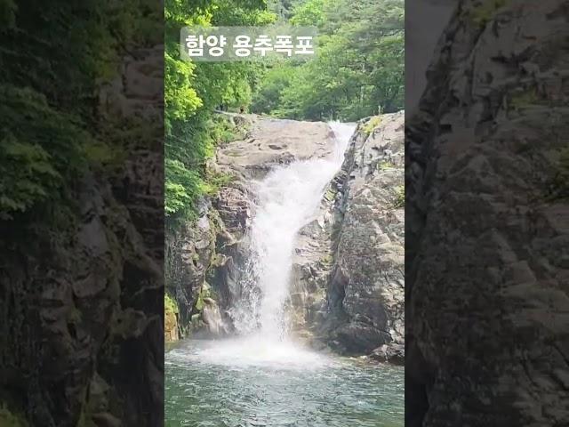 경남 함양 용추폭포의 시원한 물줄기.