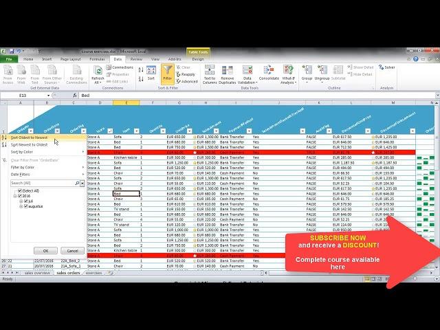 Microsoft Excel Sort - Sort Rows in Excel based on one column or multiple columns