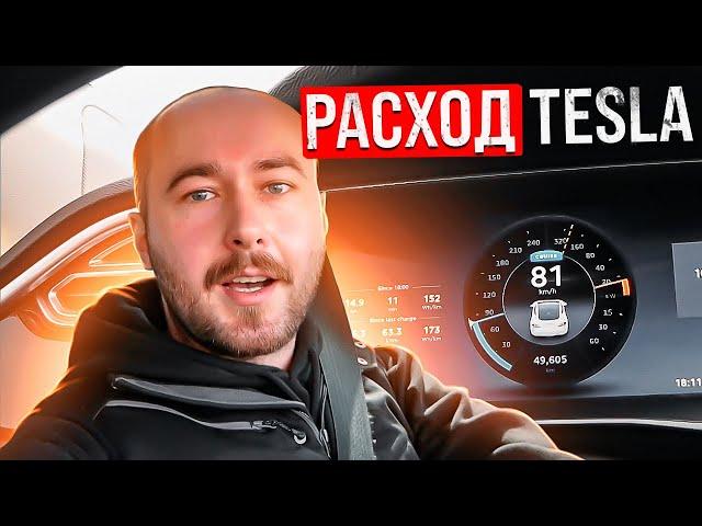 80 км/ч на Tesla Model S. Максимальный пробег на летней резине. Расход электричества Тесла .BURLA