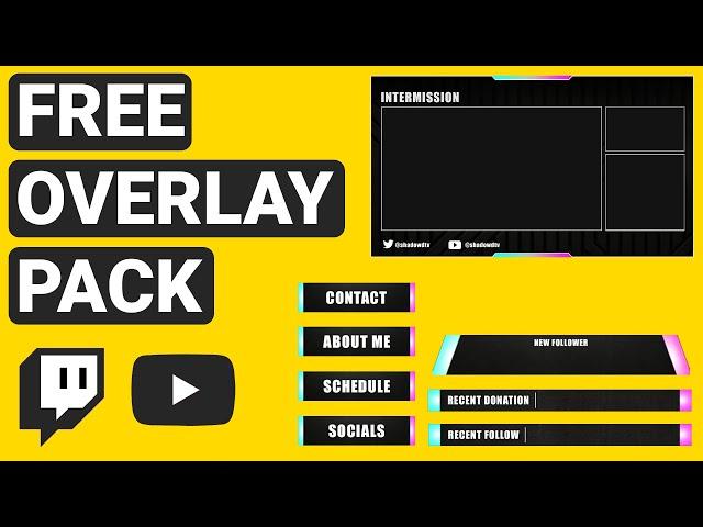 FREE STREAM OVERLAY PACK with DOWNLOAD for OBS STUDIO & STREAMLABS OBS