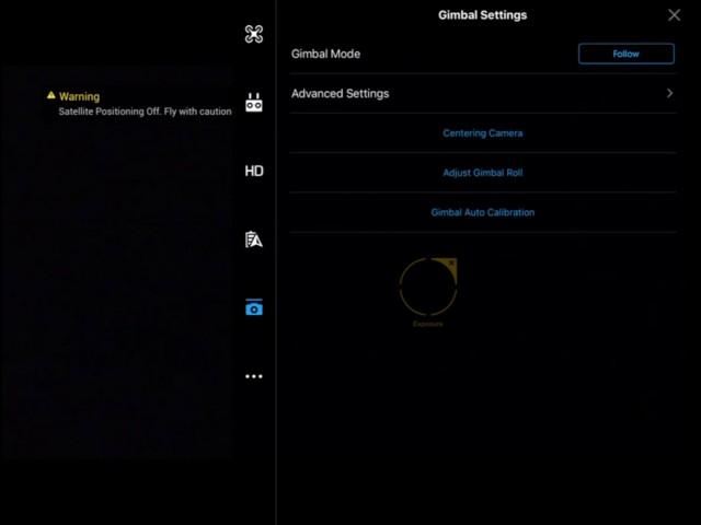 DJI Phantom 3 Advanced and Professional gimbal settings