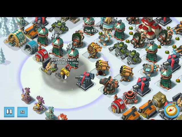 Boom Beach. Капитан Эверспарк с навыком пульта в помощь связке пзмм.