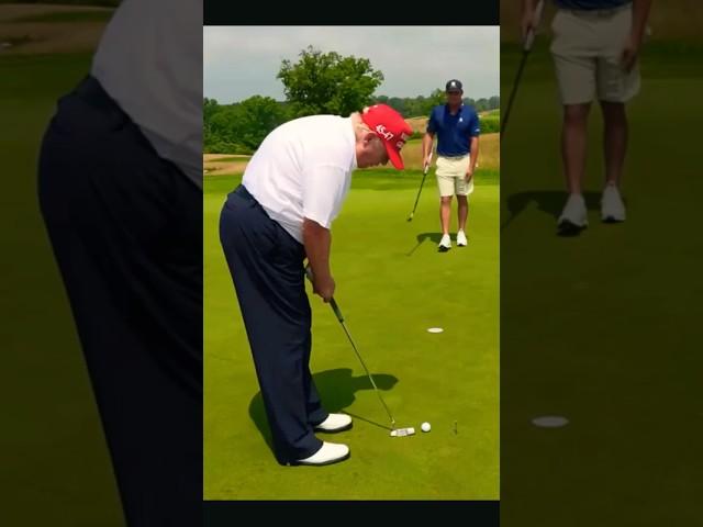 President Trump Walks in his Putt  #golf