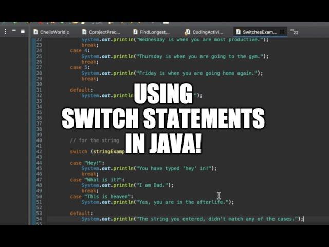 Java Programming Tutorial - Switch Statements and Examples |  Very Easy Coding Tutorial