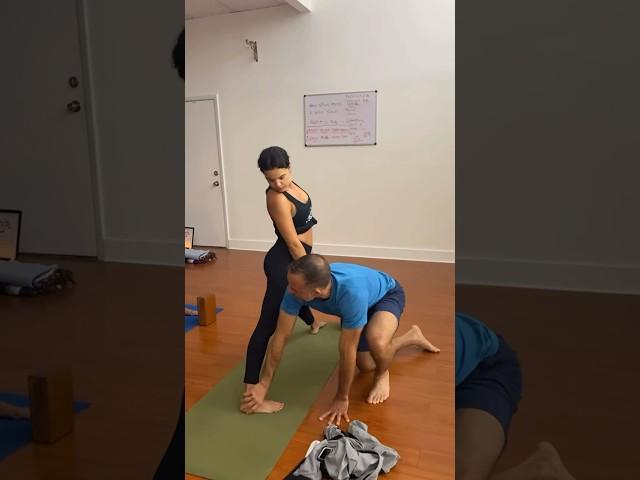 yoga adjustments workshop demonstration #yogapostures #yogapose