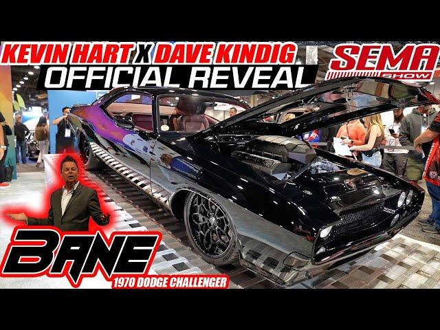 DAVE KINDIG Debuts KEVIN HARTS NEW 1000 Horsepower Dodge Challenger 'BANE" |  SEMA 2023 DAY 1