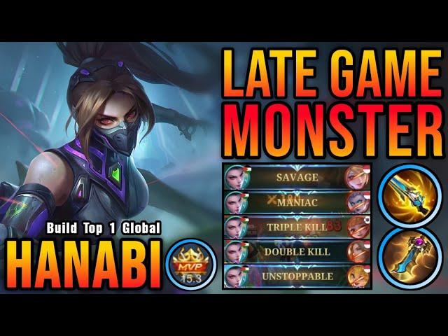 SAVAGE + 24 Kills!! Late Game Monster Hanabi WipeOut All Enemies! - Build Top 1 Global Hanabi ~ MLBB