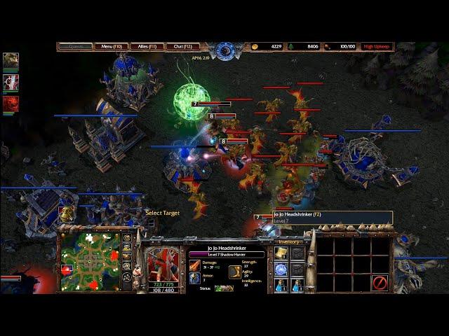 1 (Orc) vs 3 Insane Computer AI (Orc, Undead and Night Elf) | Warcraft 3 Reforged