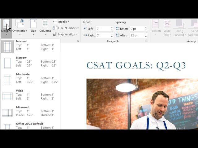 How to change the margins in your Microsoft Word document