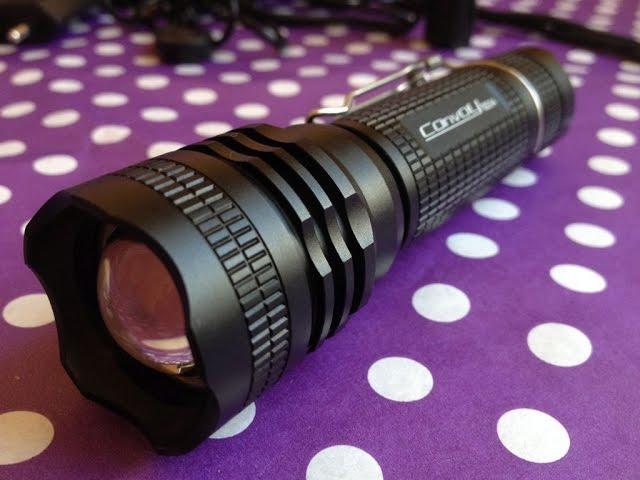 Convoy bd04 led 18650 battery flashlight review and test