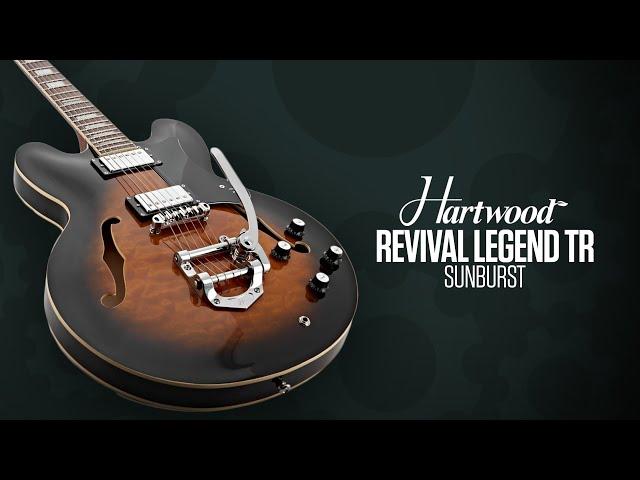 SOUNDCHECK Hartwood Revival Vibrato Semi Acoustic Guitar, Flameburst | Gear4music Guitars