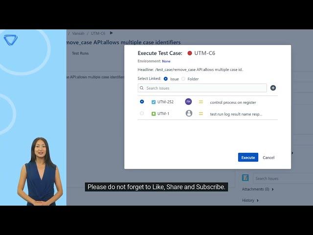 Link or Create a Jira Issue to a Test Case and execute it