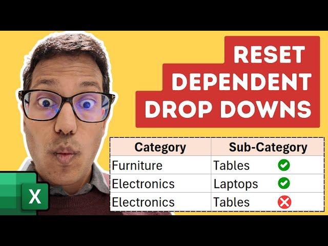 Easy TRICK to Reset Dependent Drop-Down Lists in Excel (without VBA)