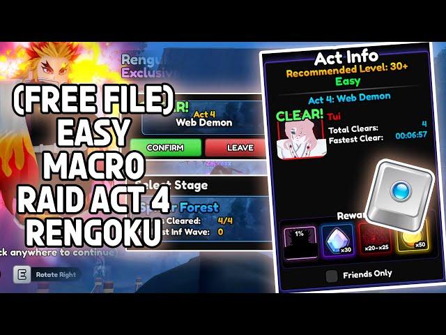 (Free File) Easy Best Rengoku Macro Raid Act 4 Anime Vanguard - Roblox