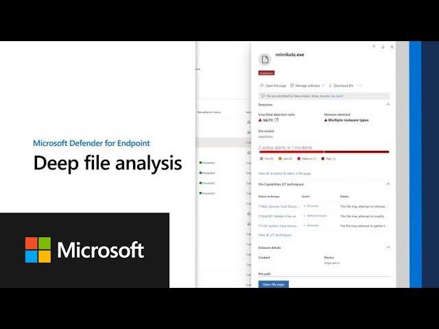 Deep file analysis | Microsoft Defender for Endpoint