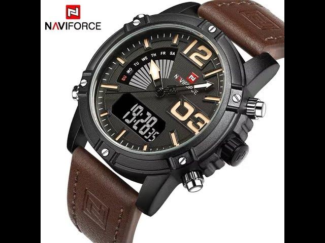 NAVIFORCE 9095 Brown Belt Watch|| Easy Shopping Zone || Bangla Watch Tutorial ||