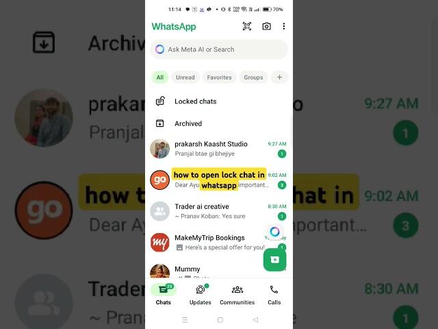 How to open Lock chat in WhatsApp #howto #lockchats #whatsapp #android