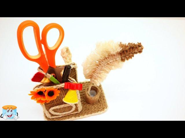 Back to School: Jute Craft Idea for Pencil Holder. Do It Yourself