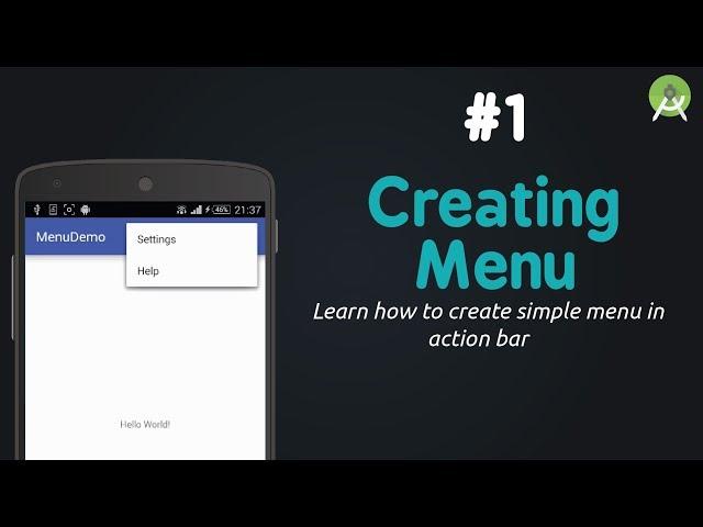 Create Menu in ActionBar - Tutorial | Android Studio