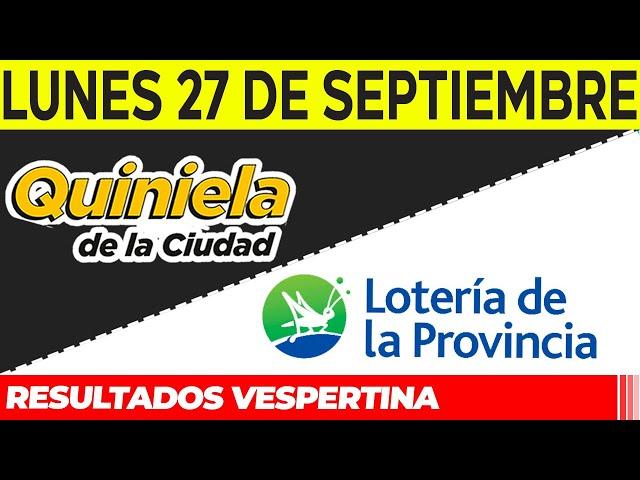 Resultados Quinielas Vespertinas de la Ciudad y Buenos Aires, Lunes 27 de Septiembre