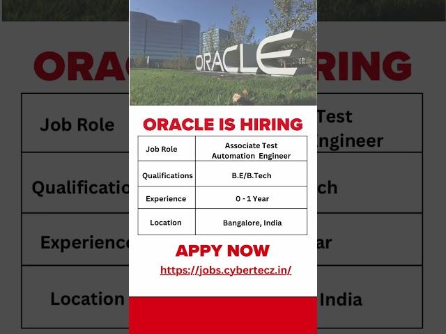 Oracle Jobs #shortsvideo #shorts #job #hiring