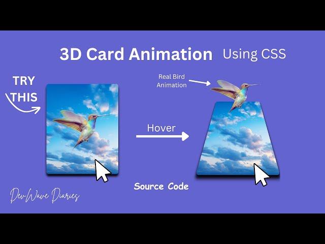 CSS Easy 3D Card Animation Hover Effects | CSS Animation Play State | CSS Animation | CSS !important