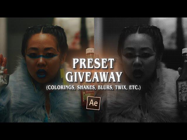 velocity pack ; preset giveaway (colorings, shakes, twixtor, topaz, etc.) ; after effects