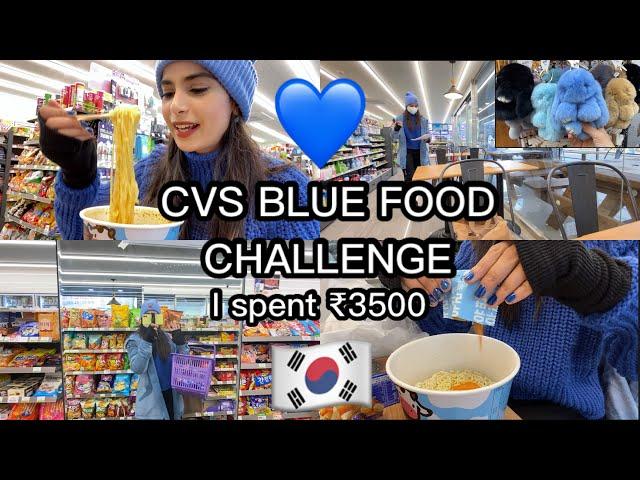 CVS BLUE FOOD ONLY CHALLENGE +  Shopping in Downtown | vlog