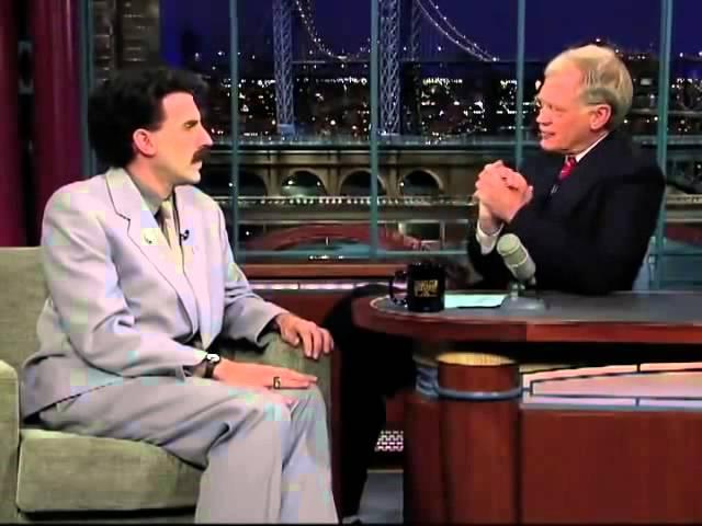 David Letterman   Borat (Full Interview). The best english comedy