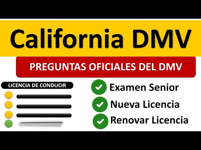 EXAMEN TEÓRICO ACTUAL DE California 2023 para LICENCIA DE CONDUCIR PREGUNTAS OFICIALES DEL DMV