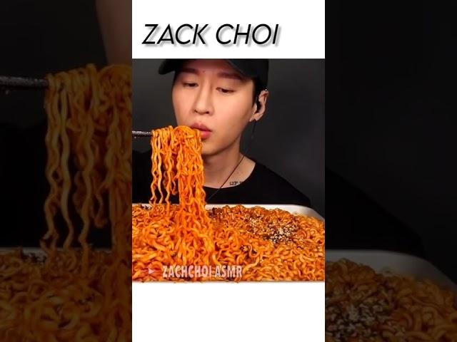 ASMR Nuclear Noodles Challenge @Zack Choi @Eat With boki | #asmr #shorts #beta #ytshorts