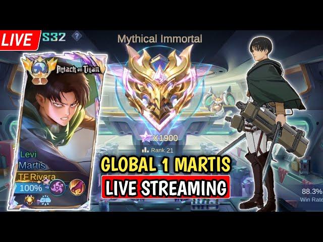 LIVE GLOBAL 1 MARTIS PUSH RANK MODE TUSUK BRUTAL - Mobile Legends