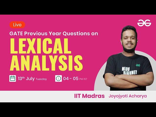 GATE Previous Year Questions PYQ - Lexical Analysis | Compiler Design