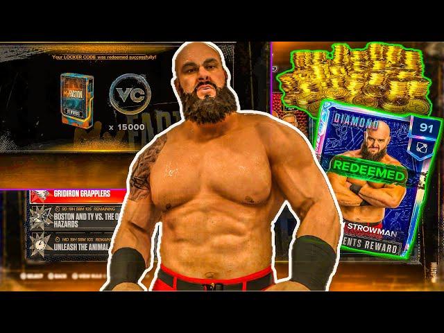 LOCKERCODE Gives 15K FREE VC & Summerslam Packs | Diamond Braun Strowman Card In WWE2K24 My Faction