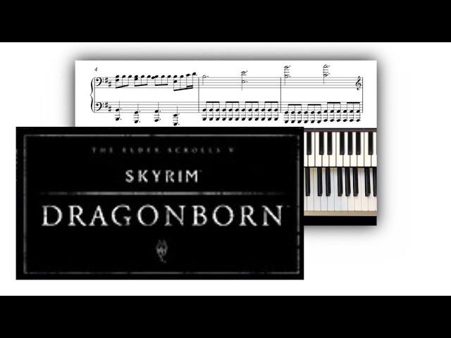 Skyrim Dragonborn (piano tutorial - разбор песни)