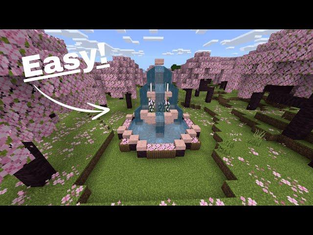 Minecraft | How to Build Cherry Blossom Fountain (Tutorial)