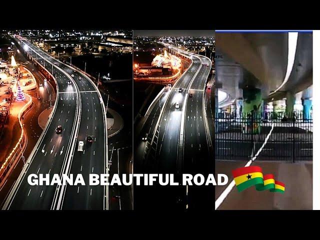 Ghana beautiful road in West Africa Road The Spintex Road Flyover Completed