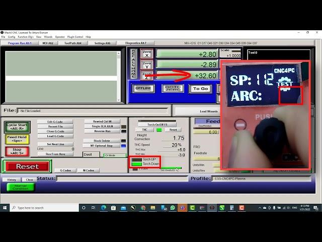 CNC4pc Plasma Torch Height Control (THC) Mach3 Testing