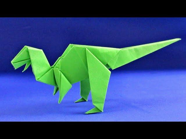 How to make a dinosaur out of paper. Origami Dinosaur out of paper