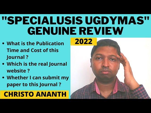 Christo Ananth - Specialusis Ugdymas - Special Education Journal - Review in English - Scopus