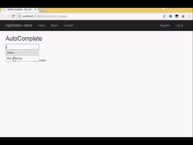 AutoComplete TextBox Using jQuery and ASP.NET MVC