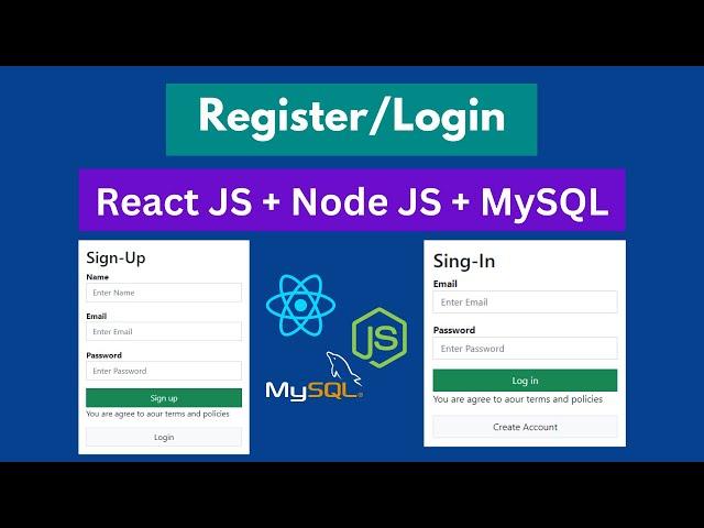 Login and Registration Form using React + Node + MySQL | Login and Sign Up Form with Validation