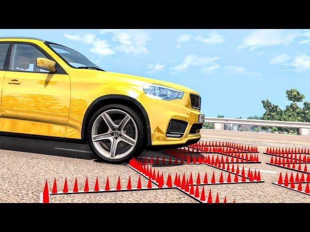 Massive Spike Strip Pileup Crashes #52 – BeamNG Drive | CrashBoomPunk