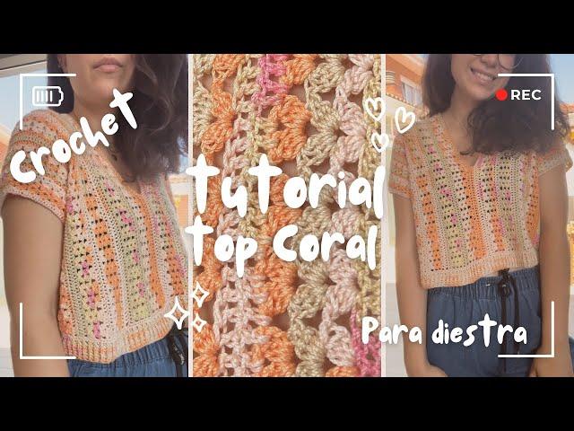 Tutorial de ganchillo para DIESTRAS Top Coral Ati.Crochet