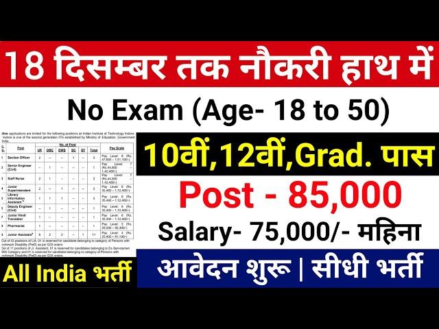 18 दिसम्बर तक नौकरी हाथ में | Top 15 Government Job Vacancy December 2024 | Sarkari Today News