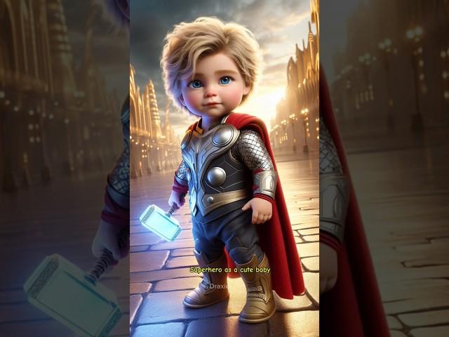 Super Hero As a Cute Baby Version | Which One Your Favourite Comment Name #draxiel #hybrid #shorts