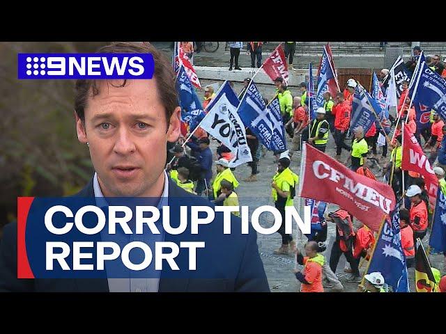 CFMEU caught in cycle of 'lawlessness', report finds | 9 News Australia