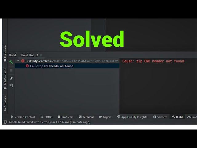 [ SOLVED ] Cause zip END header not found Android Studio