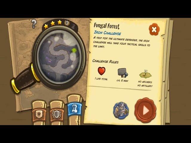 Kingdom Rush - Fungal Forest (Bonus Level) Iron Challenge Hard/Veteran Difficulty Walkthrough